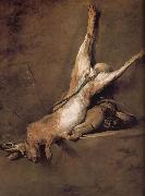 Jean Baptiste Simeon Chardin Tinderbox hare and hunting with Norge oil painting reproduction